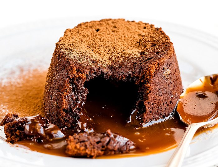 Receta del volcan de chocolate con dulce de leche