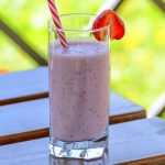 Batido smoothie de fresa y plátano