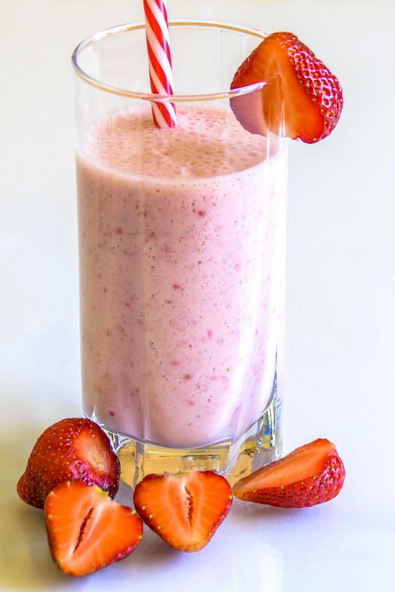 Smoothie de fresa y platano